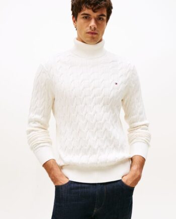 Classic Cotton Cable Roll Neck