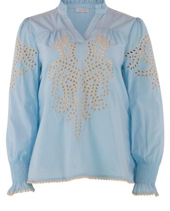 Continue Bluse Asta Light Blue White