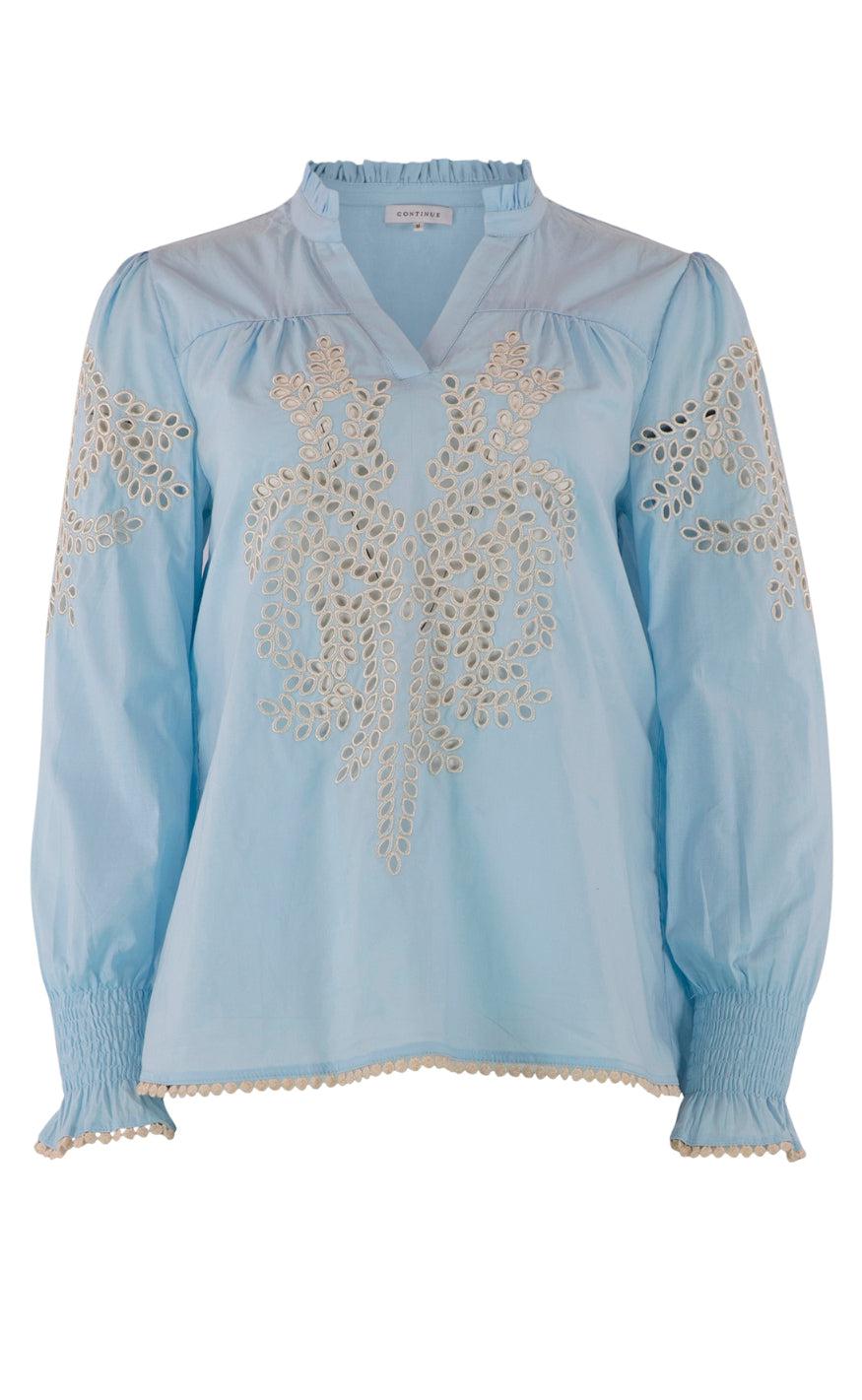 Continue Bluse Asta Light Blue White