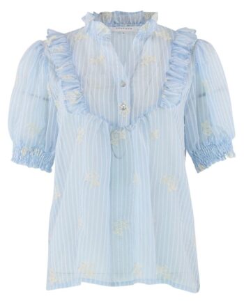 Continue Bluse Silke Chiffon Sky Blue