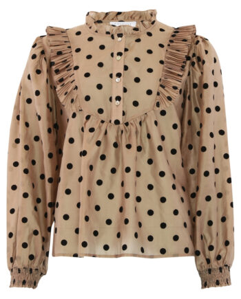 Continue Bluse Silke Dot Nougat    Black Dot
