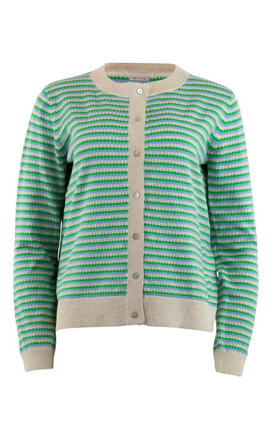 Continue Cardigan Luna Mix Aqurel Stripe