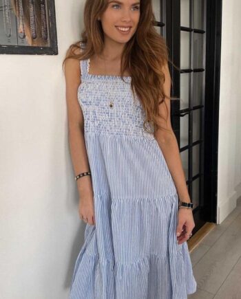 Continue Kjole Beth Stripe  Blue   White