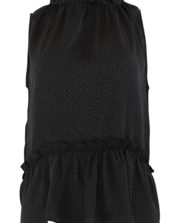 Continue Top Liva Fringles Black Print
