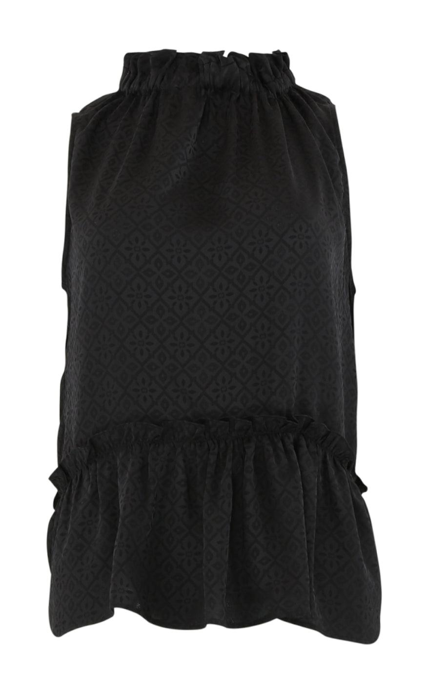 Continue Top Liva Fringles Black Print