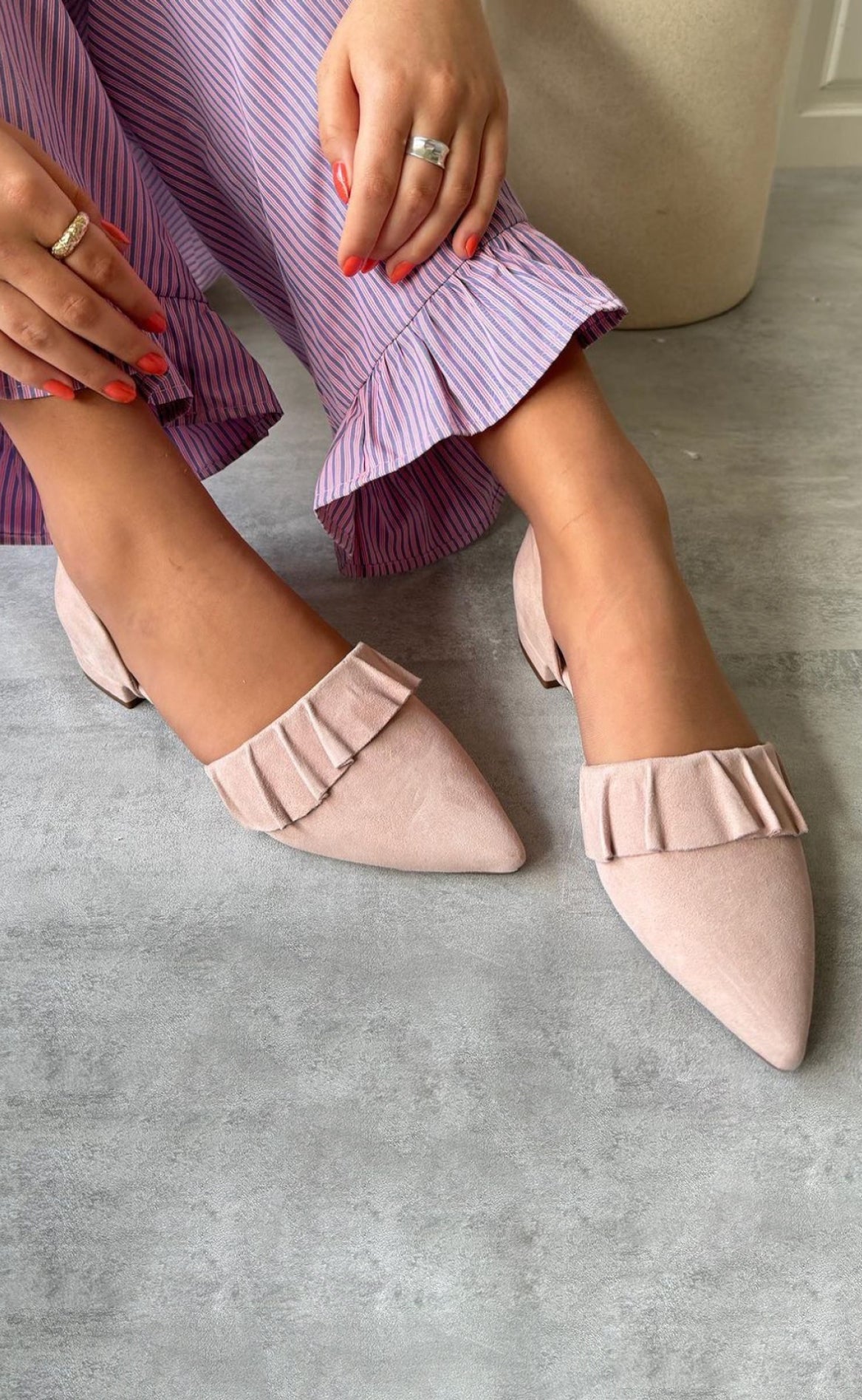 Copenhagen Shoes Loafers   Ballerina New Romance Suede Rosa