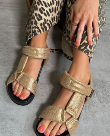 Copenhagen Shoes Sandaler Carrie Moon Gold Snake