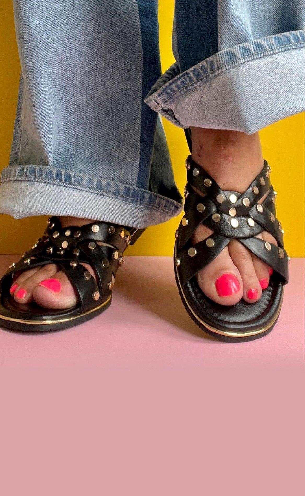 Copenhagen Shoes Sandaler Lala Studs Black
