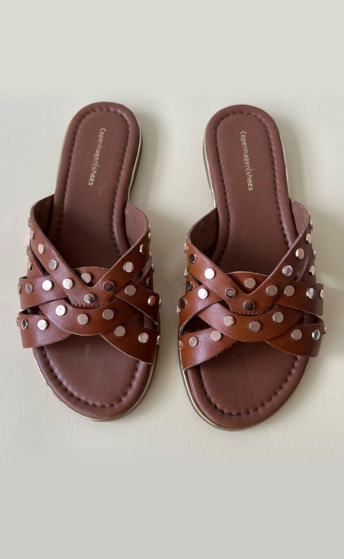 Copenhagen Shoes Sandaler Lala Studs Cognac