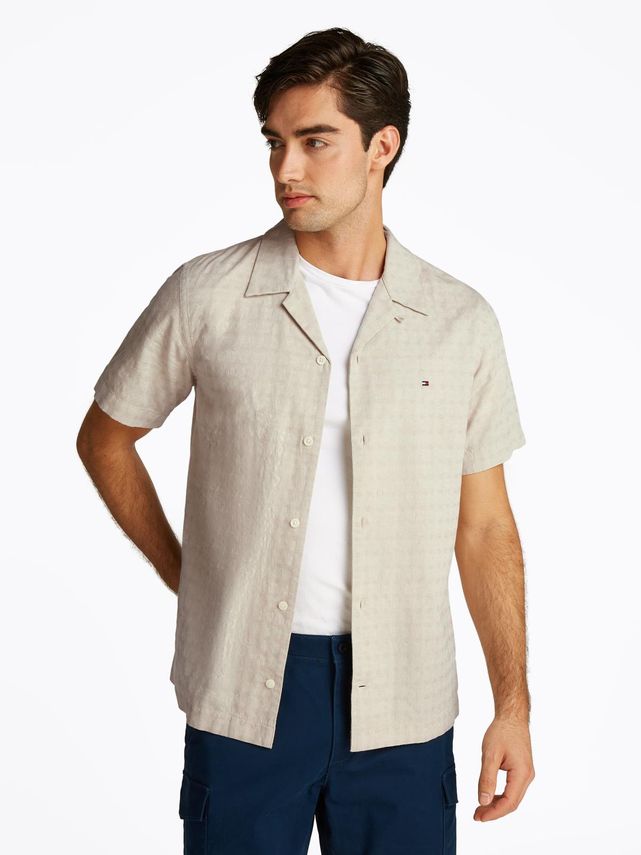 Cotton Linen Dobby Ss Rf Shirt