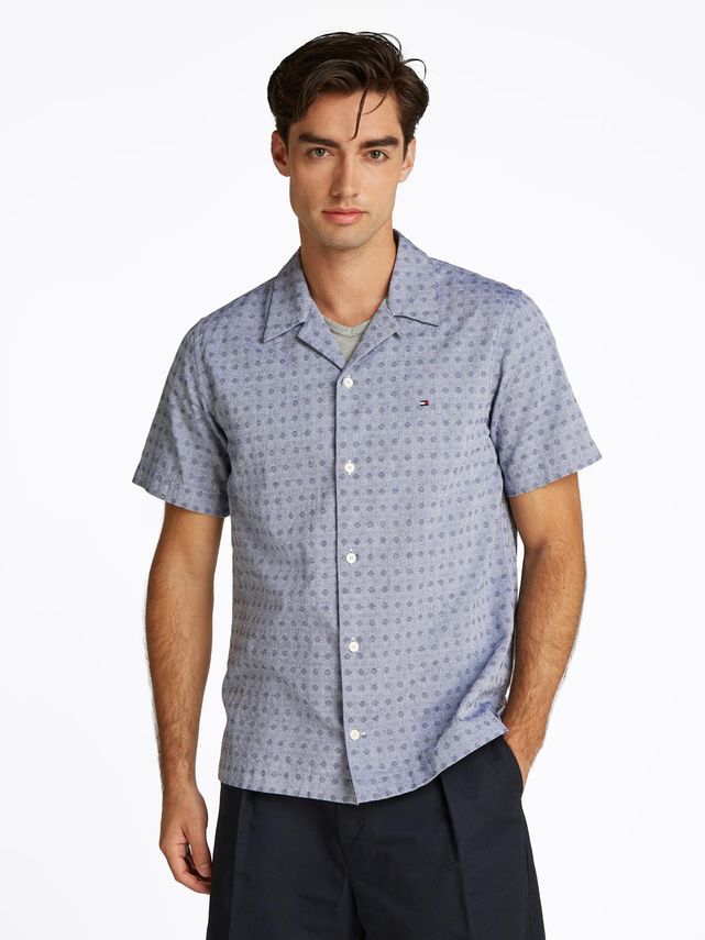 Cotton Linen Dobby Ss Rf Shirt