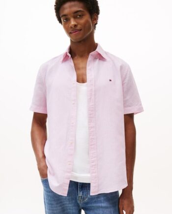 Cotton Linen Ess Stp Rf Ss Shirt