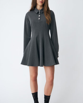 Cras Kjole Polo Grey Melange
