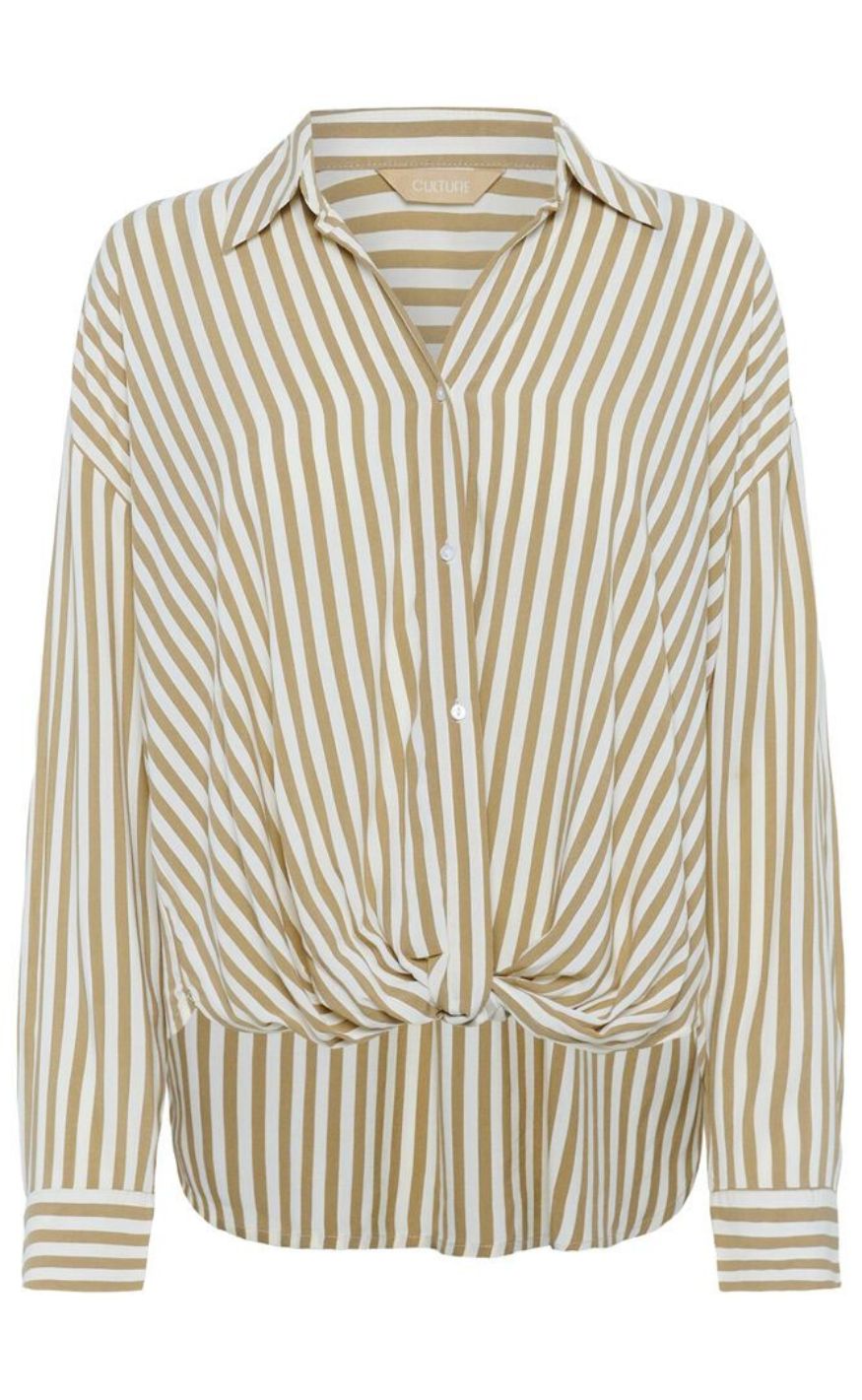 Culture Skjorte Denia Knot Dune White Stripe