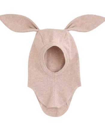 Elefanthue    ører Bomuldsrib Camel Melange 12-24 Mdr
