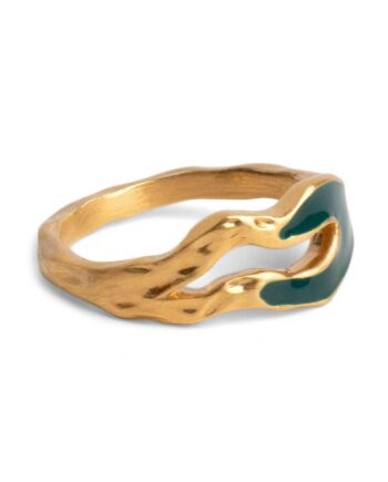 Enamel Copenhagen Ring Nora Petrol Green
