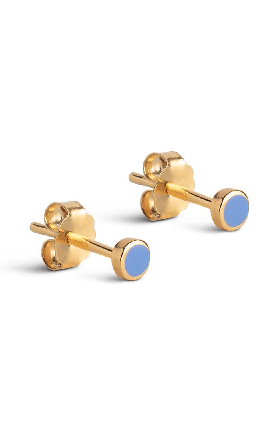 Enamel Copenhagen øreringe Stud Enamel Dot Cornflower