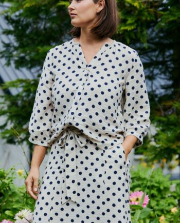 Freequent Bluse Alma Moonbeam    Navy Blazer