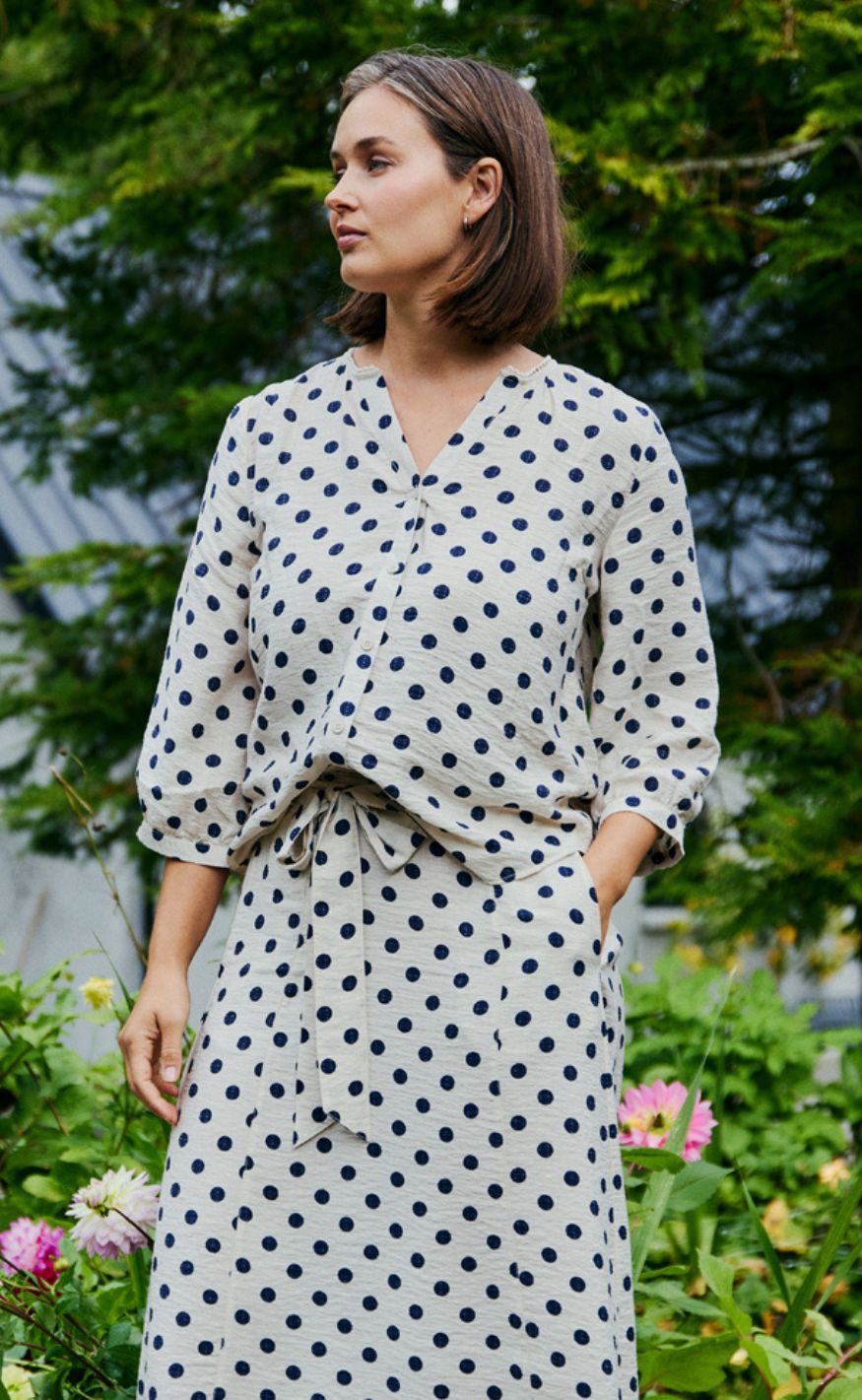 Freequent Bluse Alma Moonbeam Navy Blazer