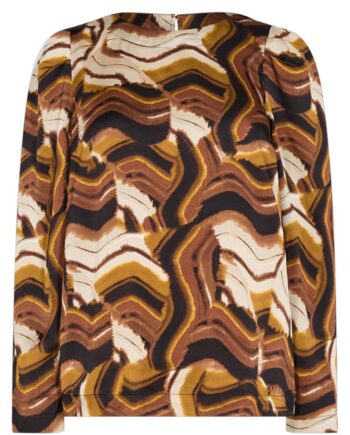 Freequent Bluse Wish Black With Amber Green