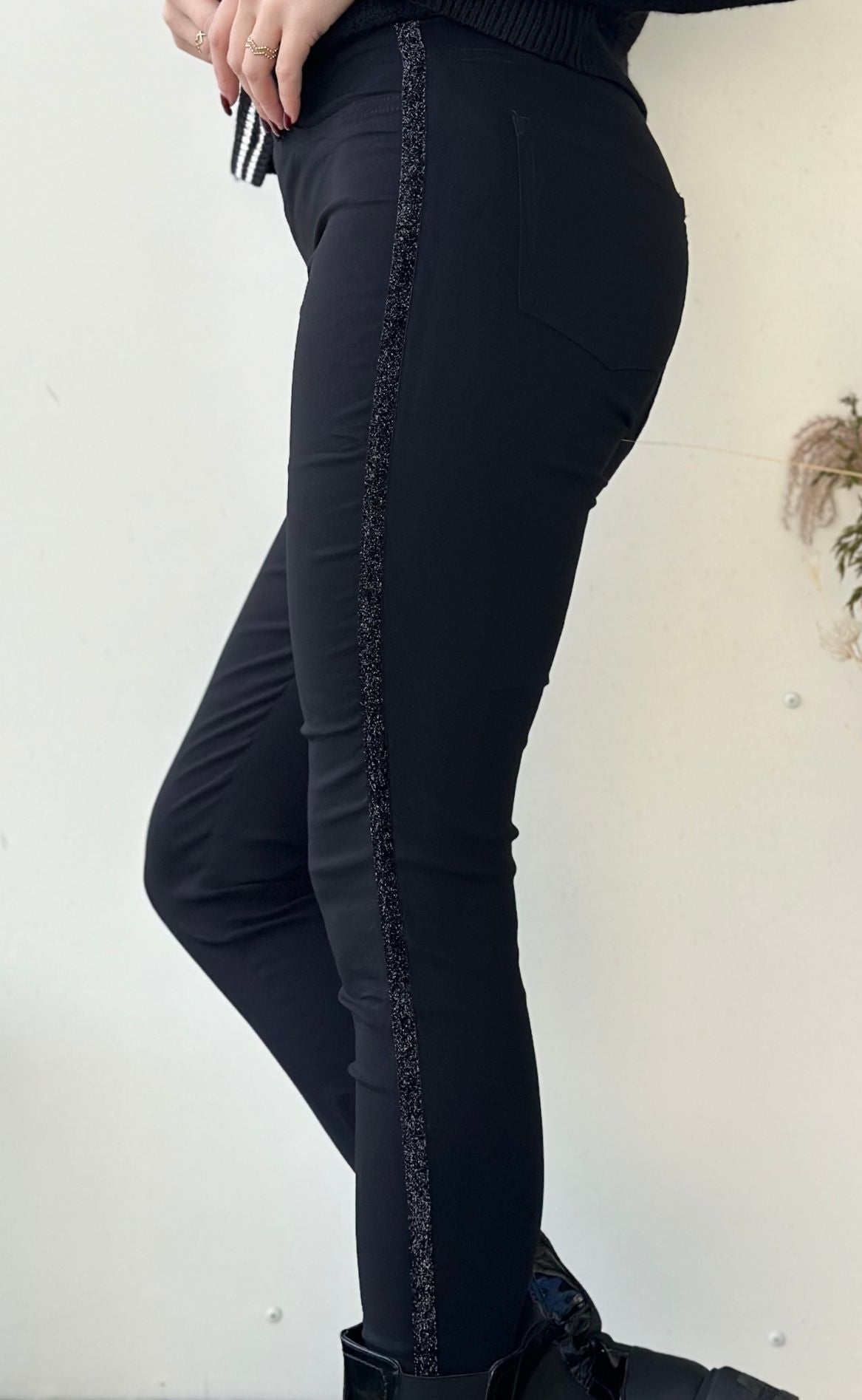 Freequent Bukser Shantal Glitter Black