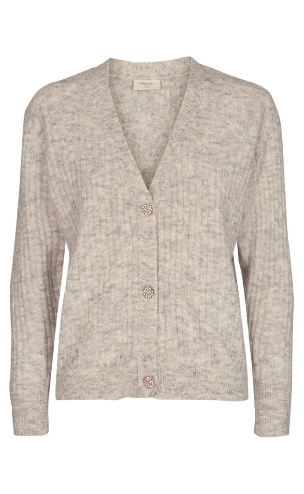 Freequent Cardigan Hilla Diamond Silver Mink Melange