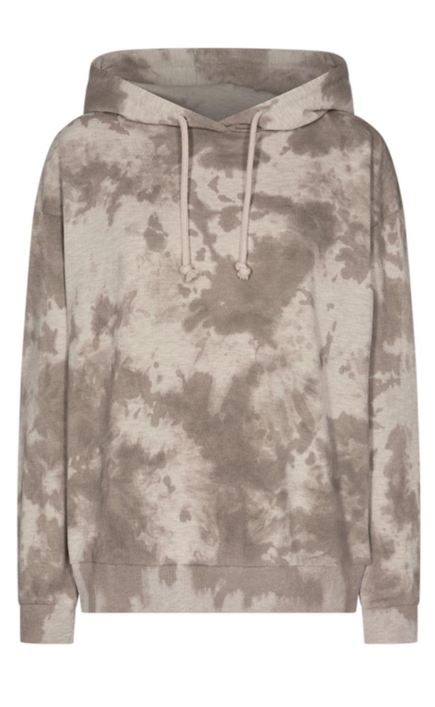 Freequent Hoodie Relaxed Tiedye Silver Mink Melange