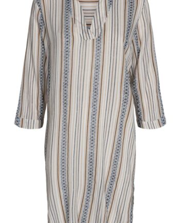 Freequent Kjole Bea Shirt Stripe Beige Sand Mix