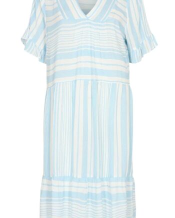 Freequent Kjole Dea Flounce Short Chambray Blue Mix