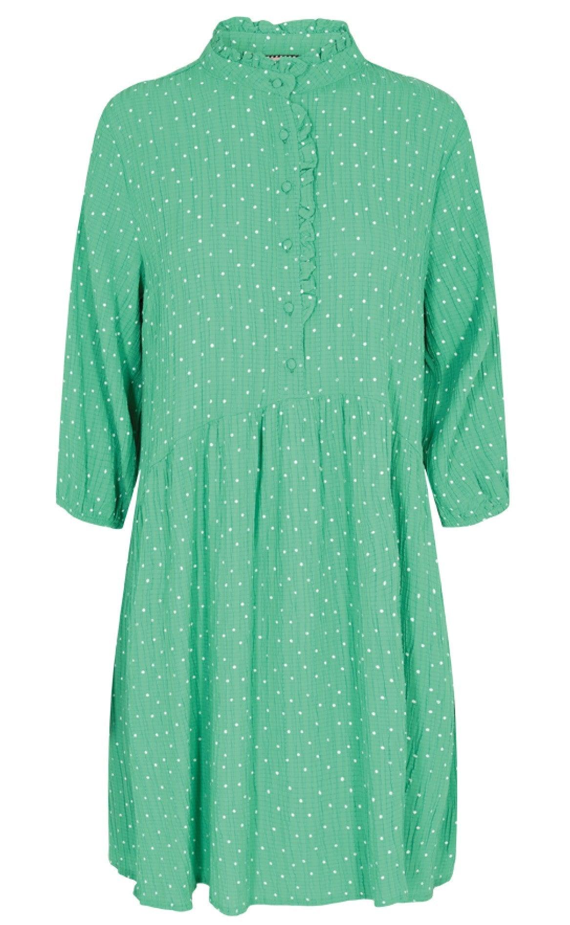 Freequent Kjole Dotted Ming Green