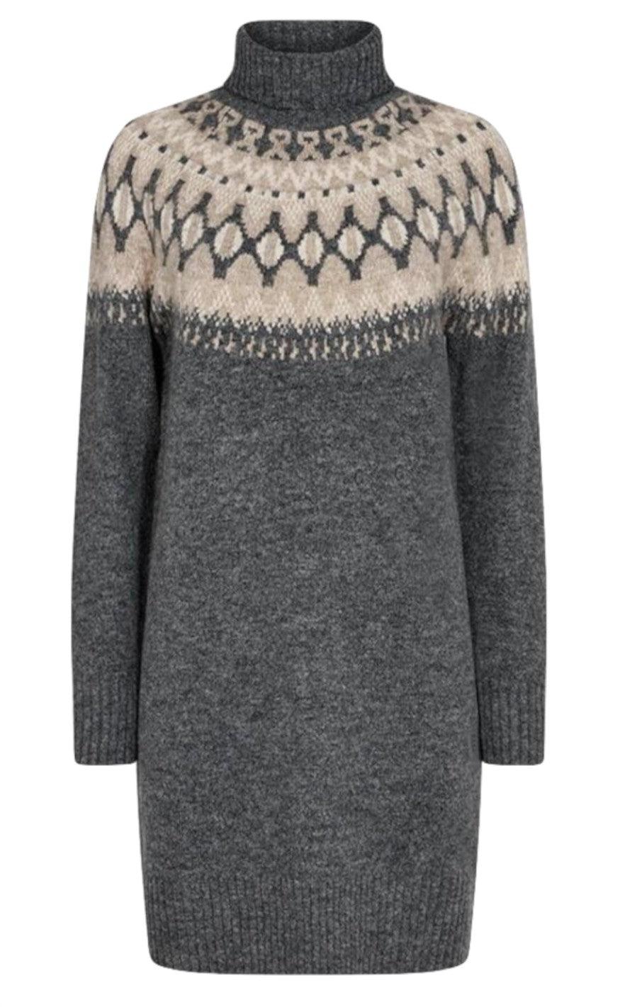 Freequent Kjole Merla Grey Mel With Silver Mink