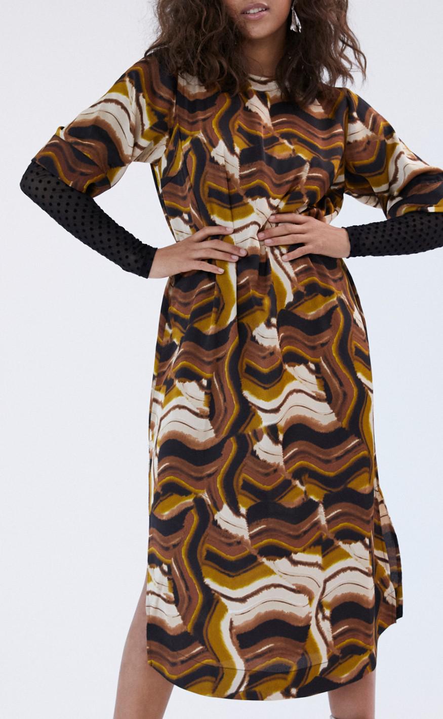 Freequent Kjole Wish Black With Amber Green
