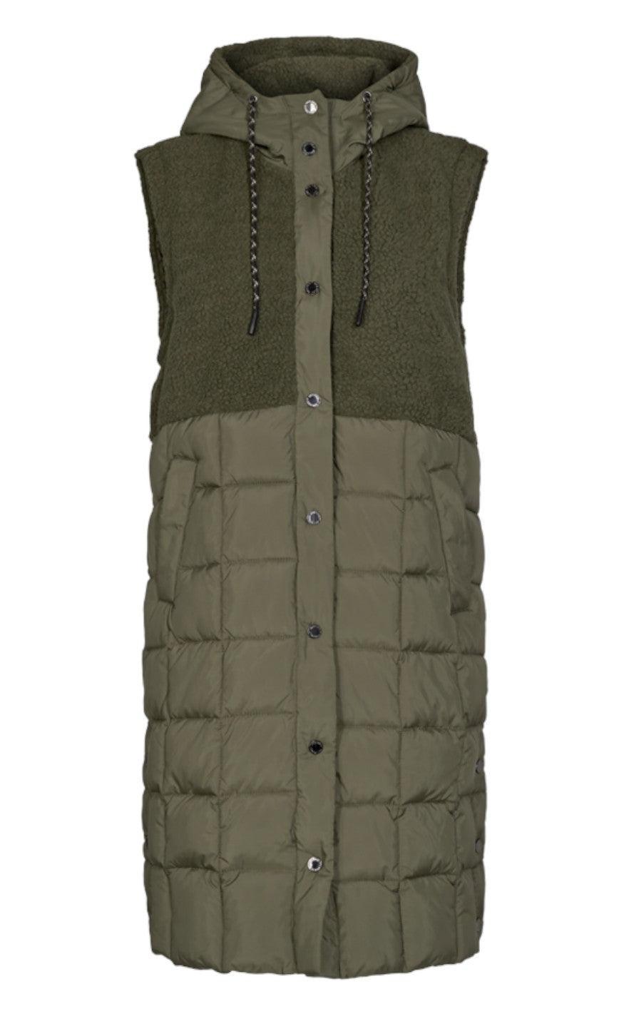 Freequent Long Vest Olga Olive Night
