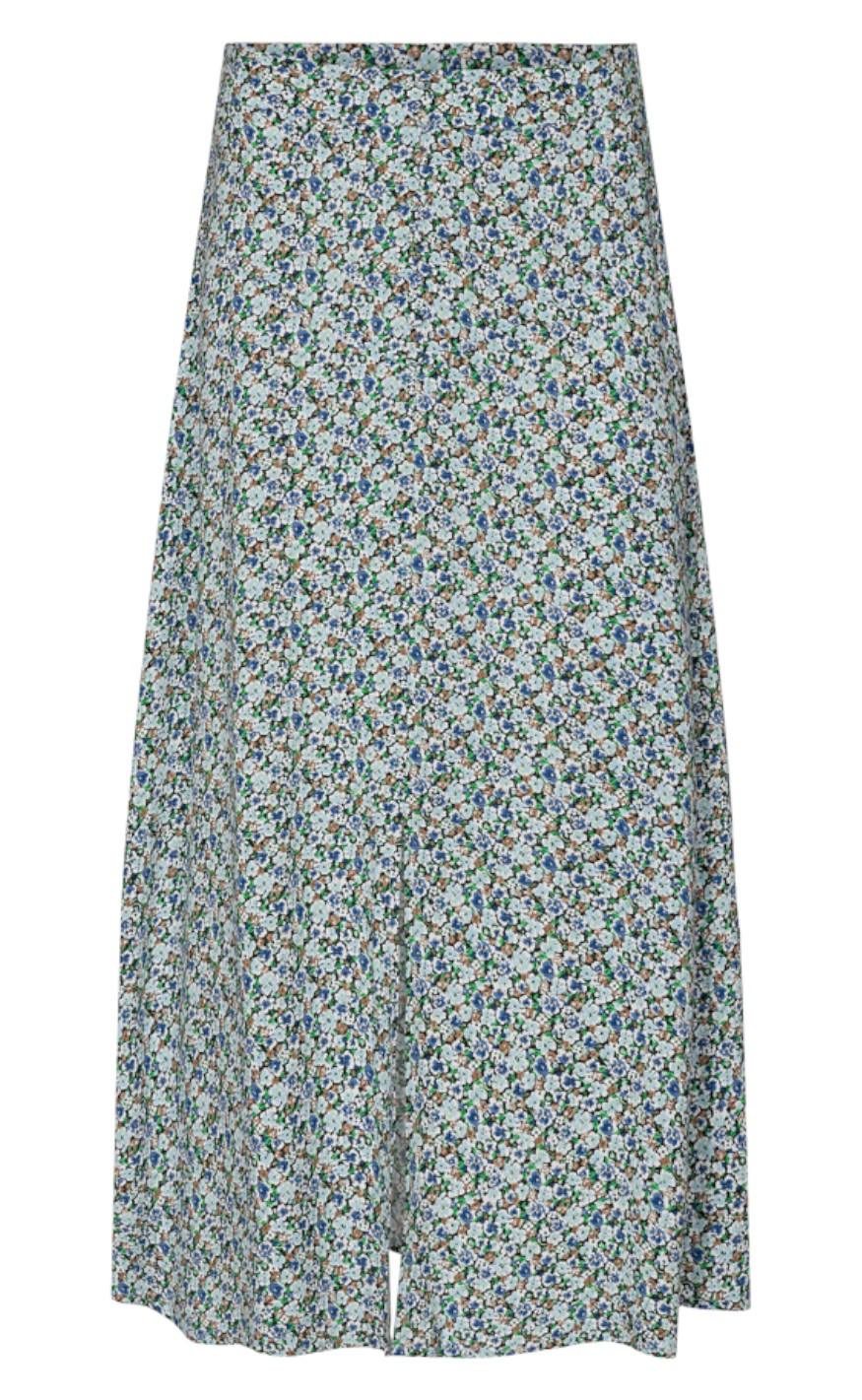 Freequent Nederdel Agnes Chambray Blue Mix