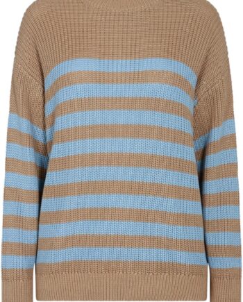 Freequent Pullover Iben Desert Taupe    Chambray Blue