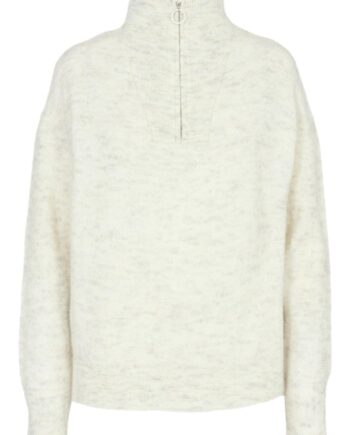 Freequent Pullover Moto Zip Offwhite