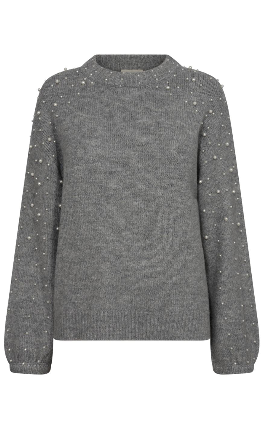 Freequent Pullover Pearl Medium Grey Melange