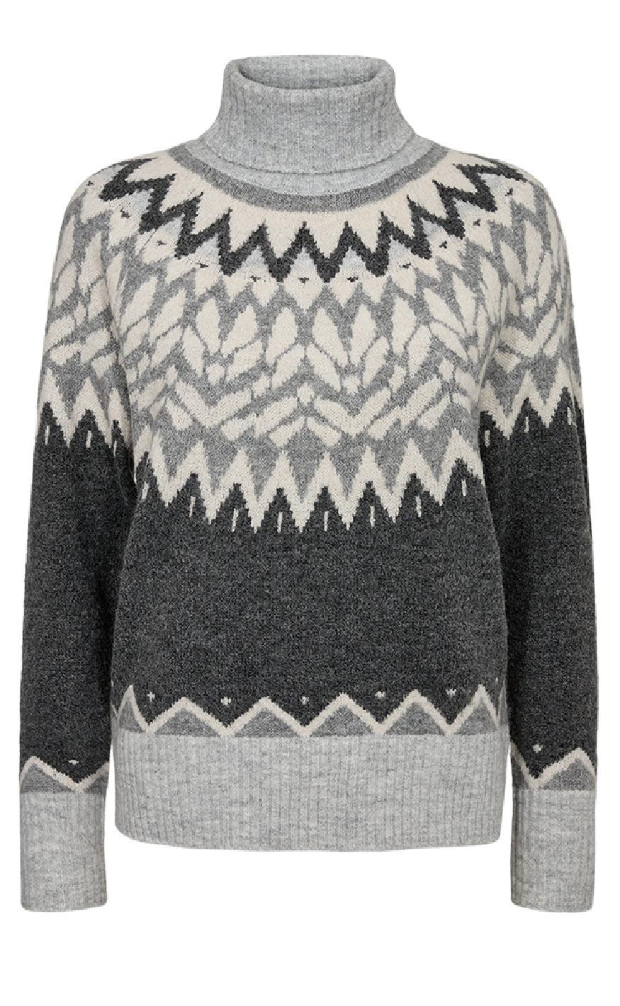 Freequent Pullover Pullover Merla Dark Grey Mel    Light Grey Mel