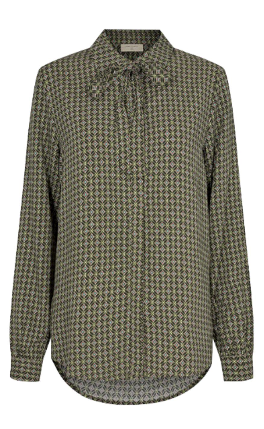 Freequent Skjorte Adney Diamond Olive Night Mix