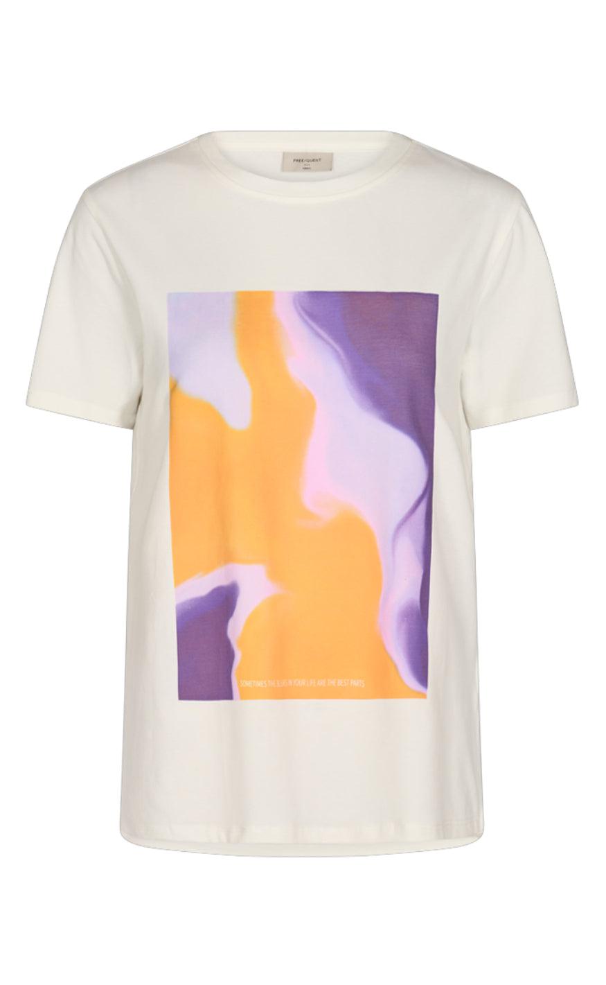 Freequent  -shirt Fenjal Offwhite    Royal Lilac
