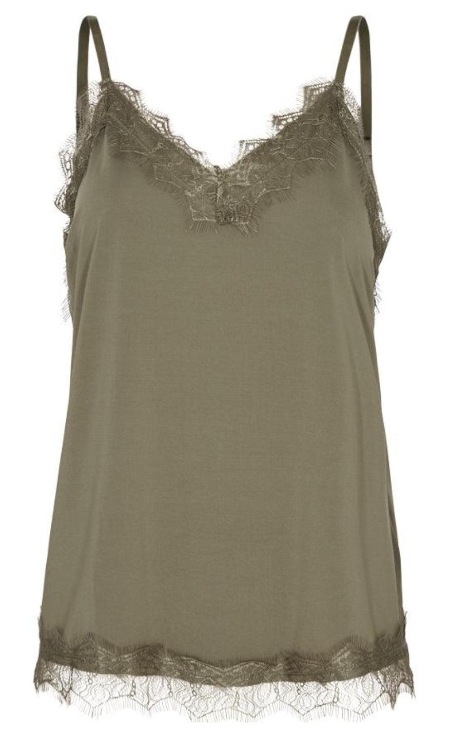 Freequent Top Bicco Strap Deep Lichen Green