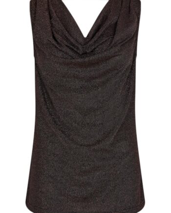 Freequent Top Glit Black With Cappuccino