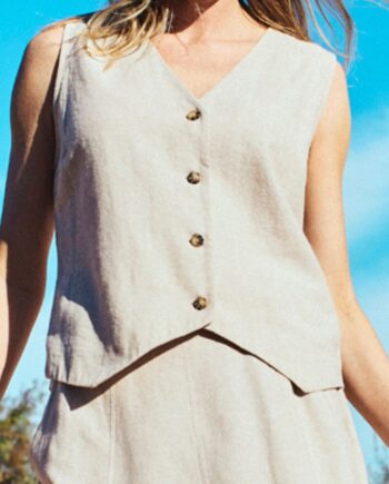 Freequent Vest Lava Sand Melange