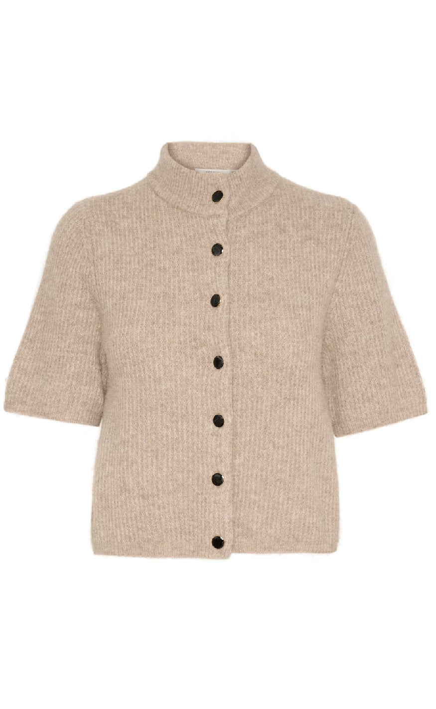 Gestuz Cardigan Alpha Ss Warm Sand Melange