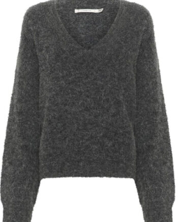 Gestuz Pullover Alpha  -neck Charcoal Melange