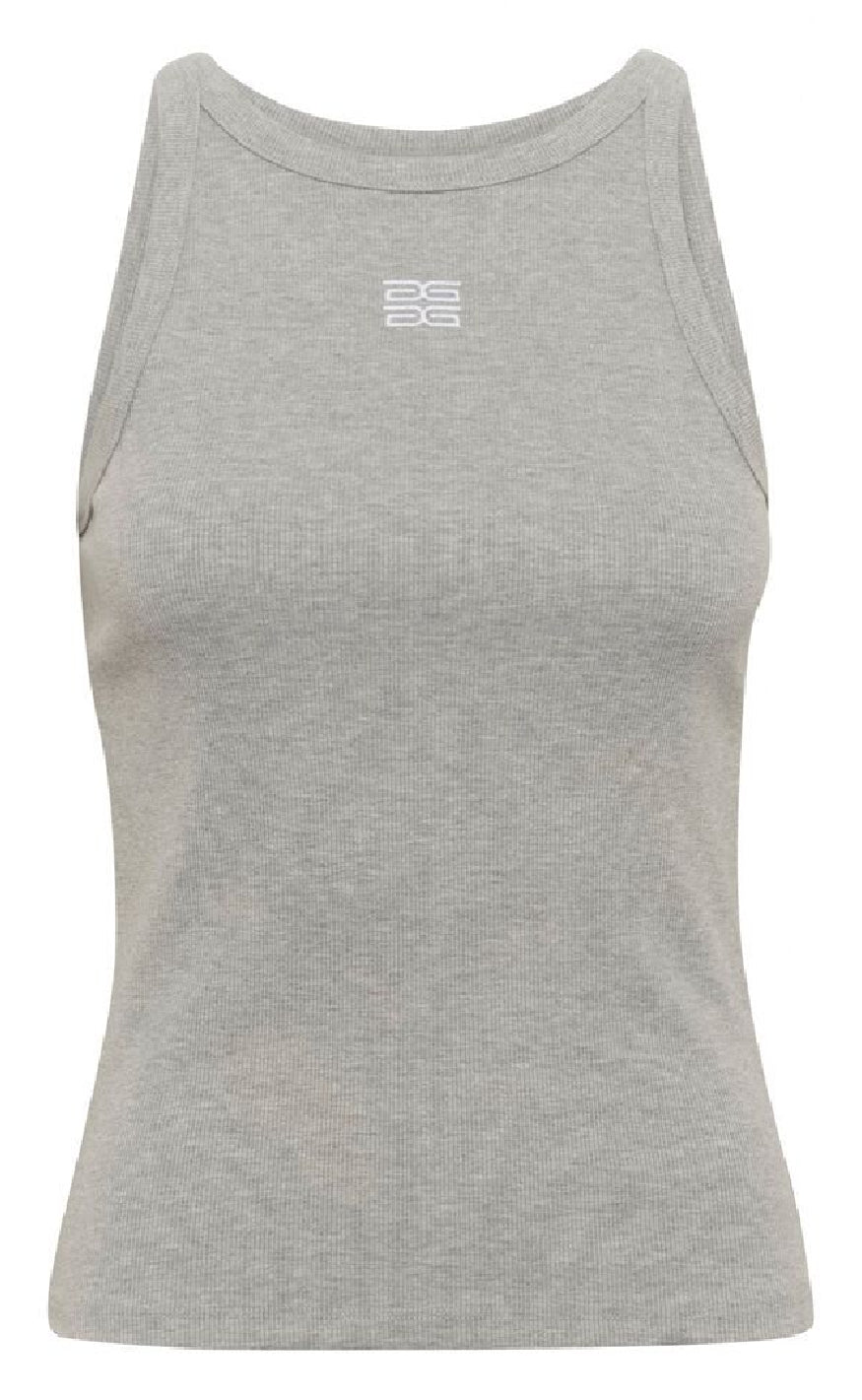 Gestuz Top Drew Mel Logo Grey Melange