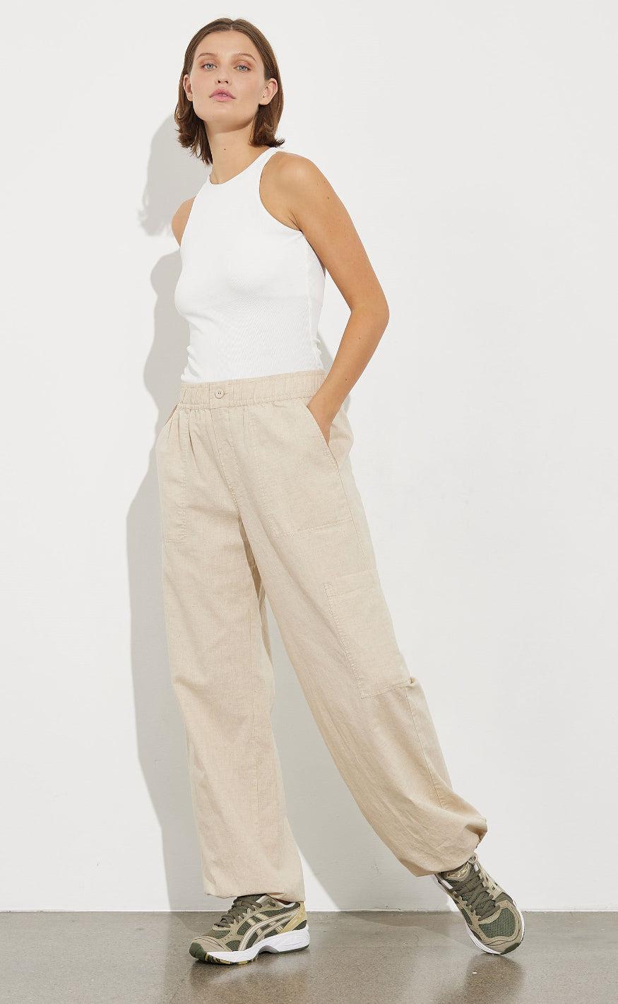 Global Funk Bukser Lana Li- Natural Linen
