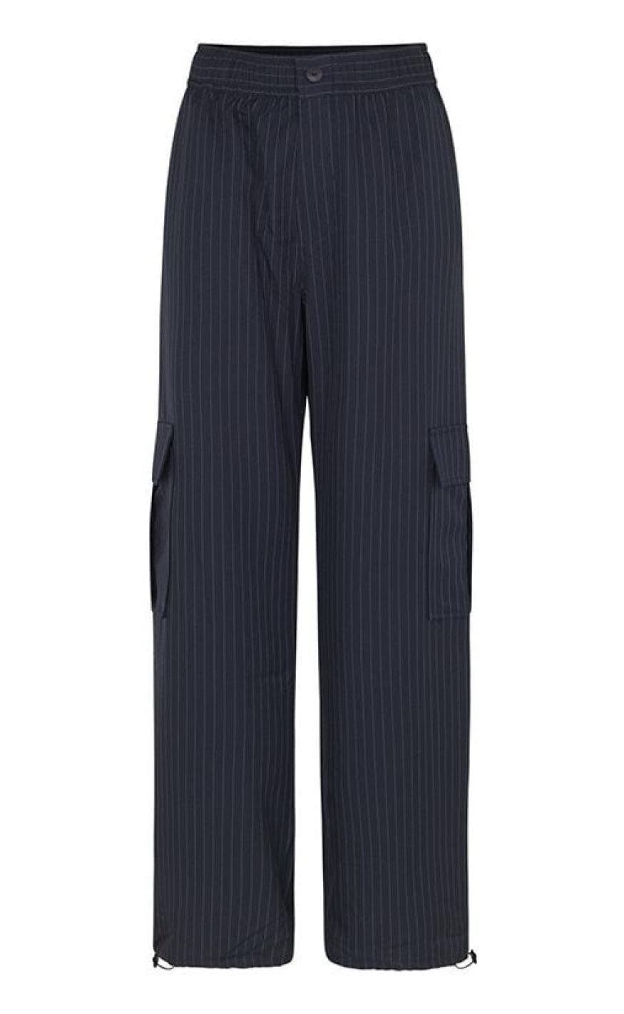 Global Funk Bukser Lana-  Levilla Navy Pinstripe