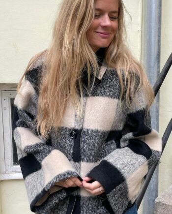 Global Funk Jakke Zora-  Black Beige Check