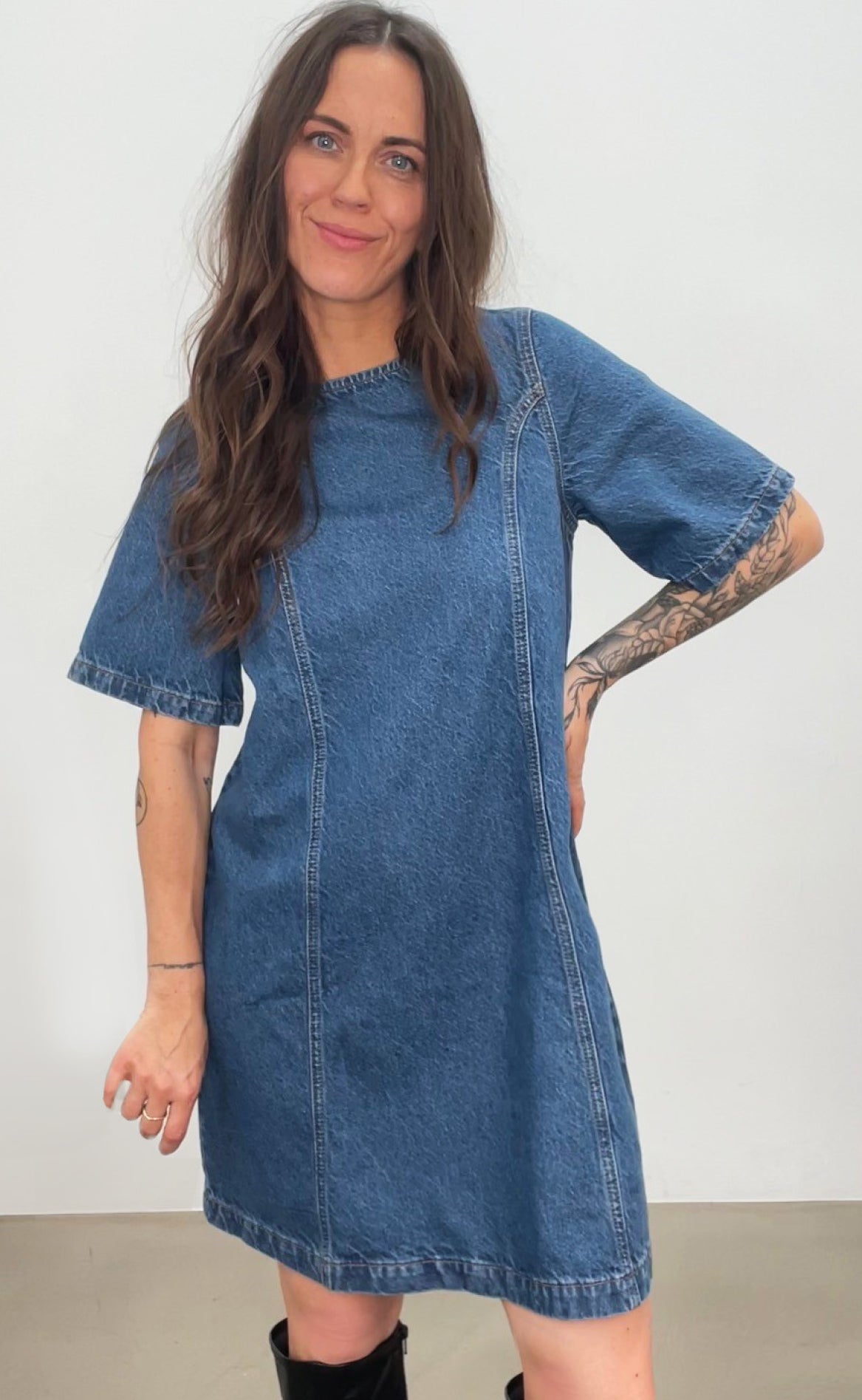Global Funk Kjole Faunea Vintage Blue Wash